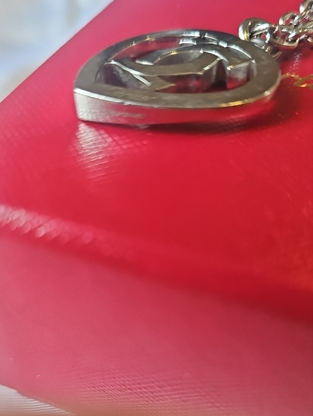 Auth Cartier Silver Heart Charm/Keychain with Red Presentation Boxes - Picture 3 of 6